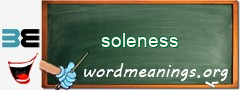WordMeaning blackboard for soleness